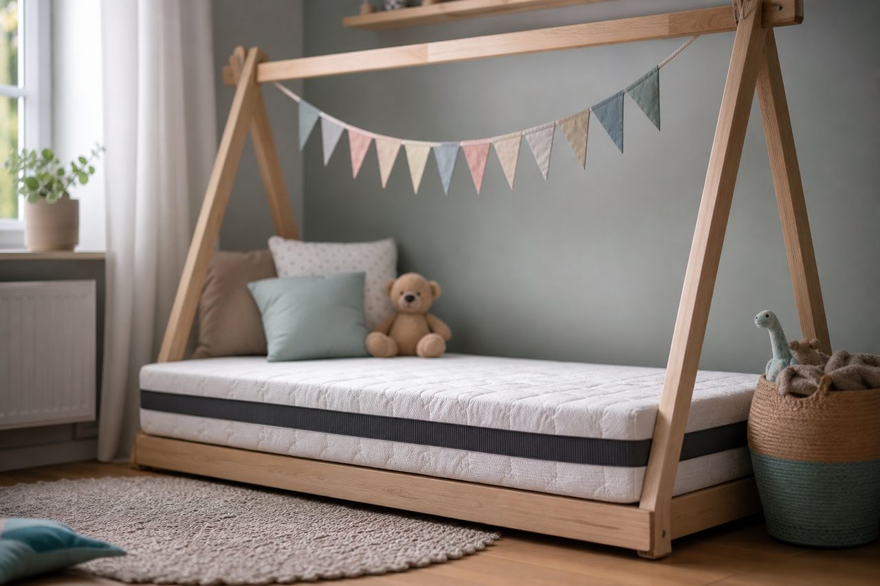 Lit tipi avec matelas orthopédique : Soutien optimal avec un lit tipi et matelas orthopédique