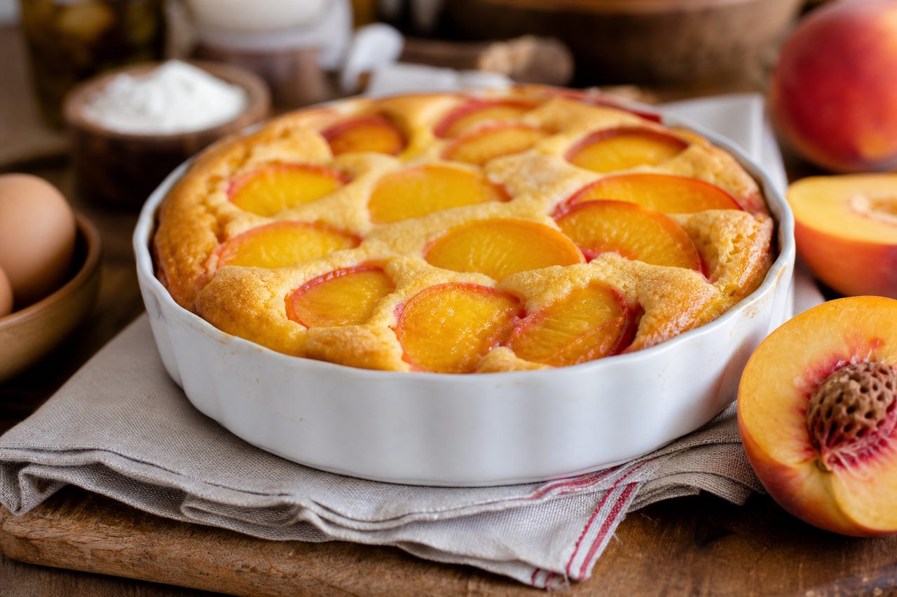 Recette clafoutis aux pêches jaunes